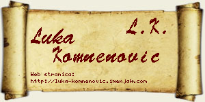 Luka Komnenović vizit kartica